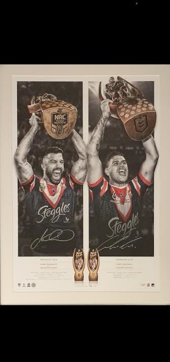 NRL-Sydney Roosters Dual Signed Premiers Lithograph