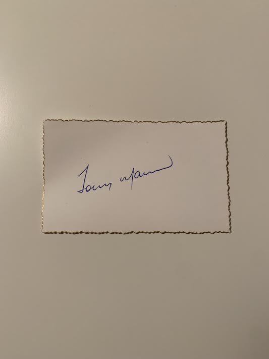 Australian Test Cricketer Card SIGNED - Tony Mann