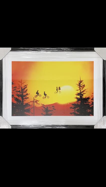 MOVIES-E.T The Extra-Terrestrial 'Ride In The Sky' Poster Framed