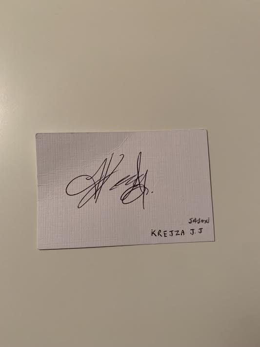 Australian Test Cricketer Card SIGNED - Jason Krejza