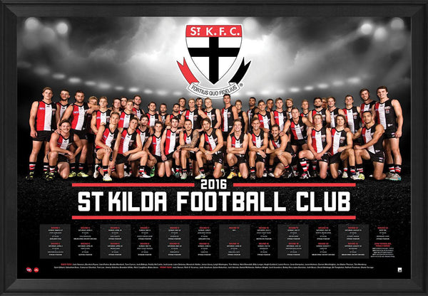 St Kilda Football Club 2016 Team Poster Framed