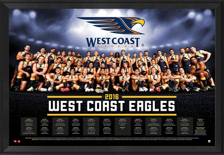 West Coast Eagles 2018 Premiers Tribute Frame with Herald Sun Poster & Player Cards