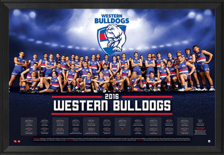 WESTERN BULLDOGS-2016 Premiers Facsimile Sportsprint Framed-"DogNation"