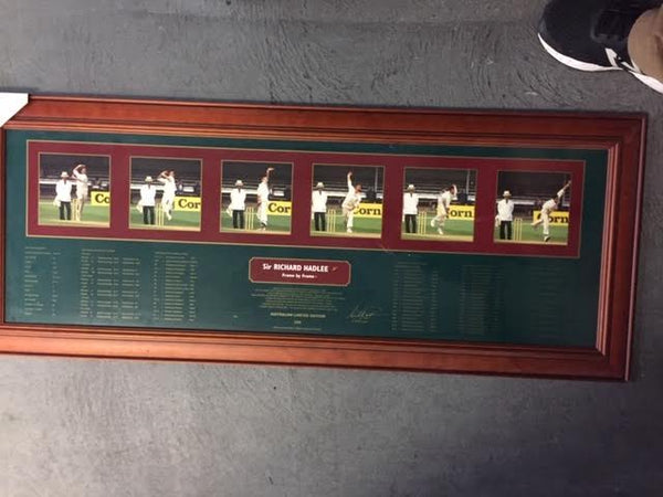 CRICKET-Richard Hadlee Cricketer Poster - Frame by Frame- Signed