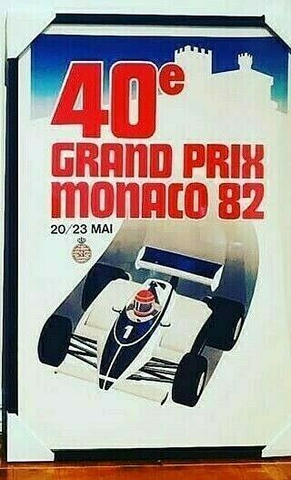 VINTAGE ART POSTER PRINT MONACO FRAMED FREE POSTAGE