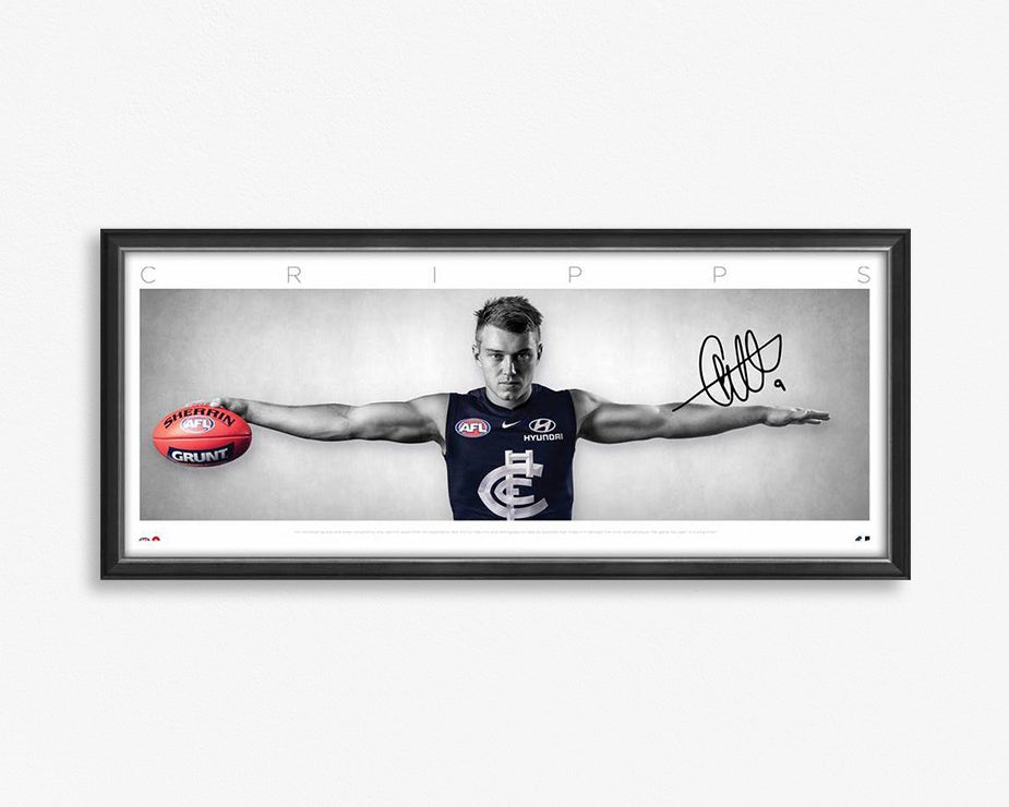 CARLTON-Patrick Cripps Signed & Framed Large Wings tribute