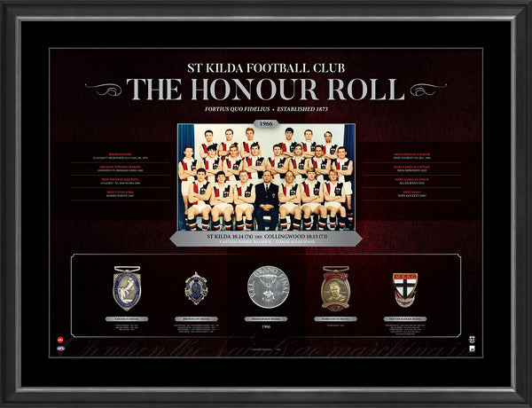 AFL HONOUR ROLL - ST KILDA FRAMED