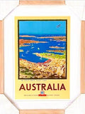 Australian Art - 1930 Sydney Harbour - Vintage Poster/Framed