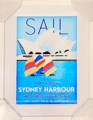 Australian Art - Sail The Harbour - Vintage Poster/Framed