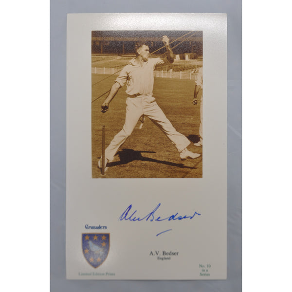 CRICKET-England-ALEC BEDSER English Test Cricketer signed photo