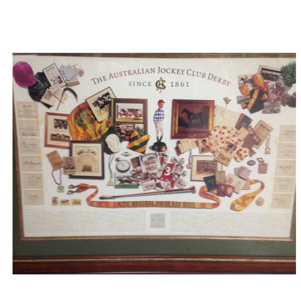 HORSE RACING-Australian Jockey Club Derby Signed Print/Framed