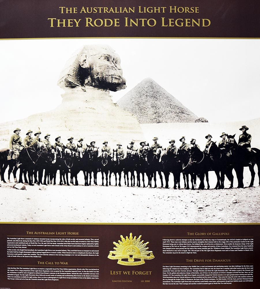 ANZAC-Light Horse Australian ANZAC Print/Framed