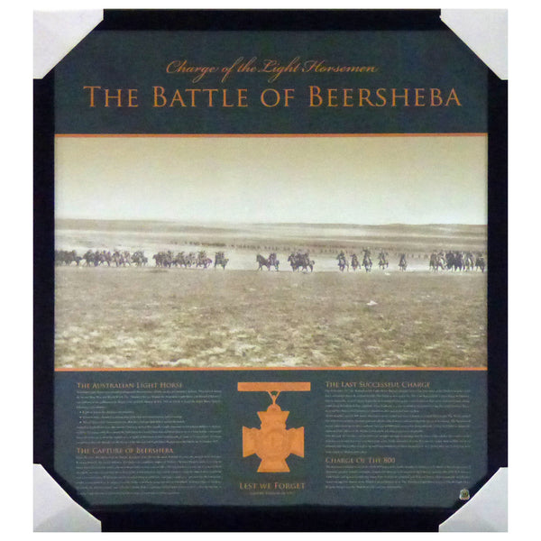 ANZAC-The Battle of Beersheba - Charge of the Light Horsemen - Framed ANZAC Piece