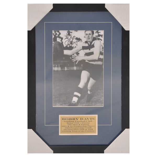 AFL-Legends of AFL/VFL Bobby Davis (deceased). Signed and Framed Photo