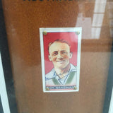 BRADMAN-Donald Bradman Signed and Framed Cigarette Card & Aged Bat