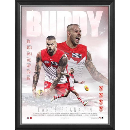 SYDNEY SWANS-BUDDY FRANKLIN SIGNED LITHOGRAPH