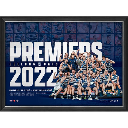 GEELONG CATS PREMIERS TRIBUTE FRAME 'CAT-TRICK'