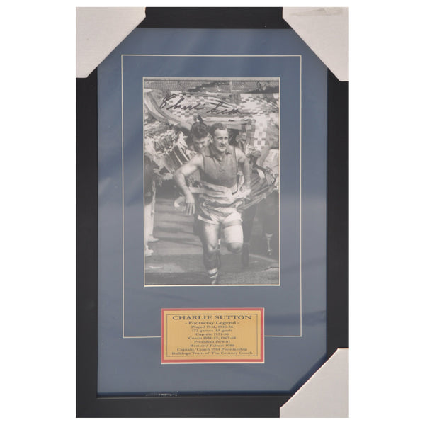 Legends of AFL/VFL Charlie Sutton (deceased). Signed and Framed Photo