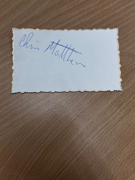 Australian Test Cricketer Card SIGNED - Chris Matthews