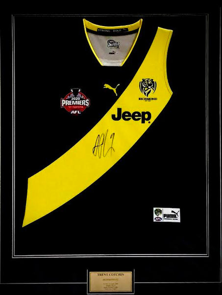 Richmond 2020 Premiership Jersey Signed Trent Cotchin Framed