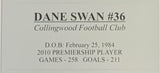COLLINGWOOD-Dane Swan Signed 2010 Premiership Jersey Framed