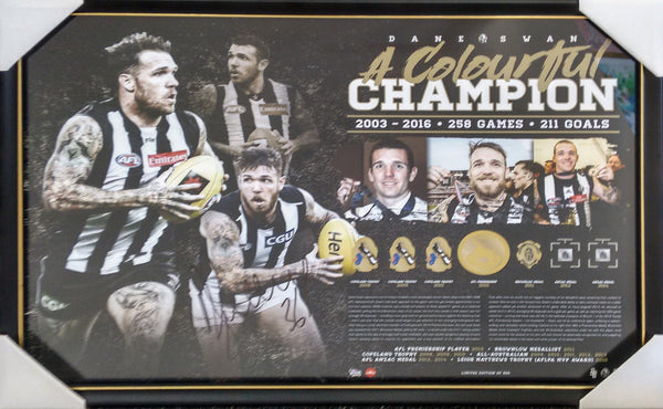 COLLINGWOOD- Dane Swan – “A Colourful Champion” Print Framed