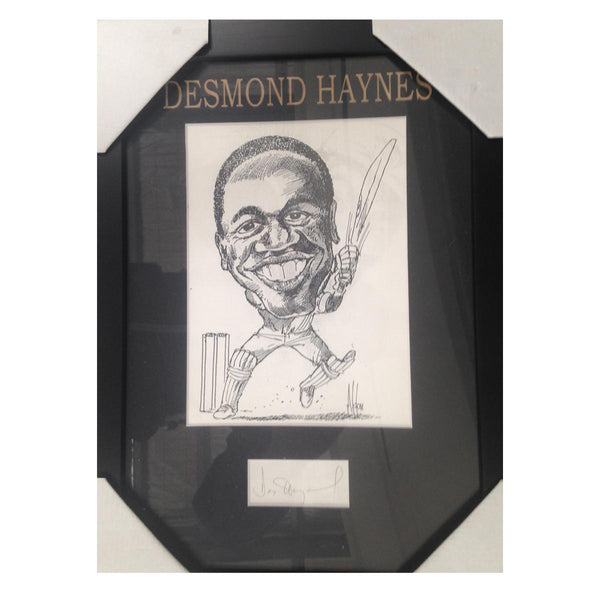 CRICKET-Desmond Hayes - WI Test Cricketer CARICATURE SIGNED FRAME