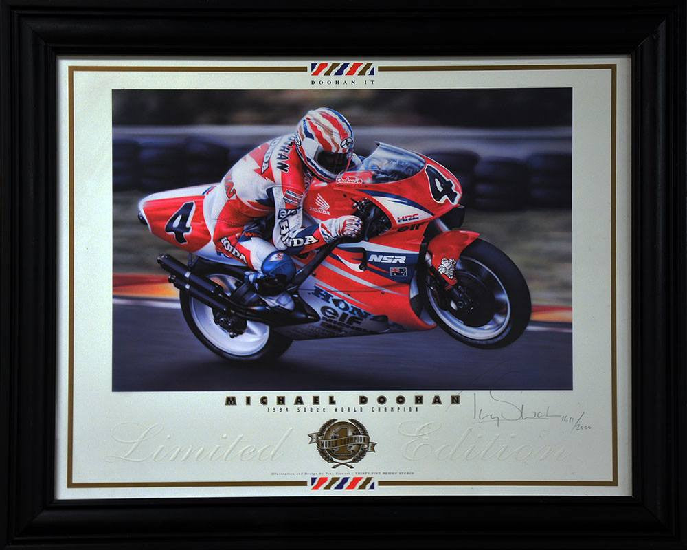MOTOR BIKE-Mick Doohan 1994 500cc World Champion/Framed- Signed by Artist