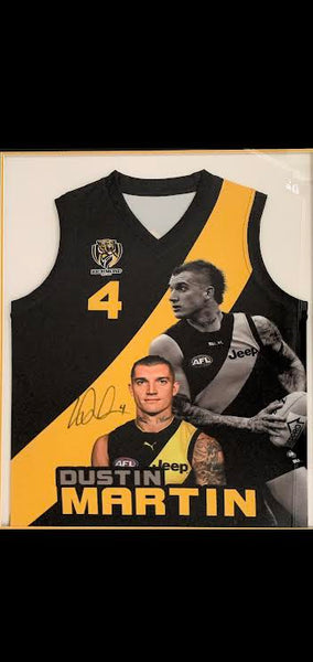 RICHMOND-Dustin Martin Image & Number 4 Signed Jersey/Framed