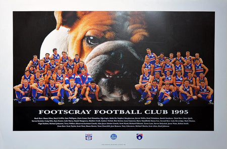 WESTERN BULLDOGS-2016 Premiers Facsimile Sportsprint Framed-"DogNation"