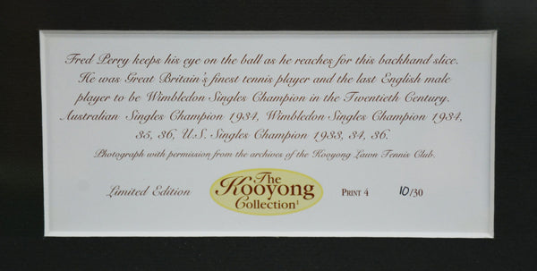 TENNIS-" Kooyong Collection" - Fred Perry  Framed Photograph