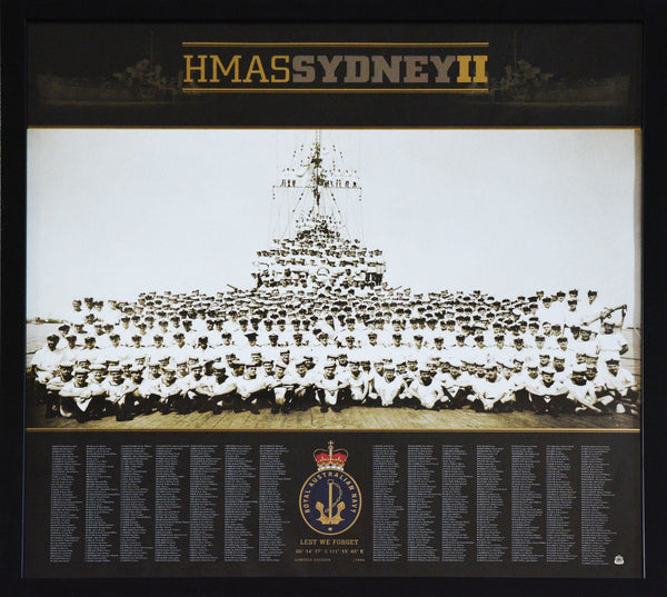 MILITARY-HMAS Sydney II - Lest We Forget Framed Poster - WWII