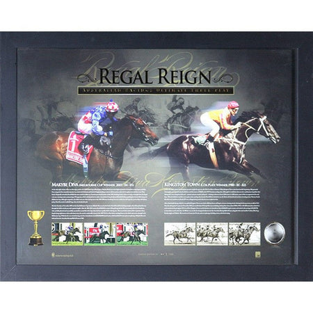 HORSE RACING-King & Queen Phar Lap & Black Caviar Sportsprint/Framed