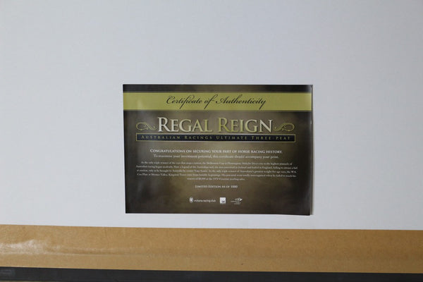 HORSE RACING-Regal Reign Framed Print