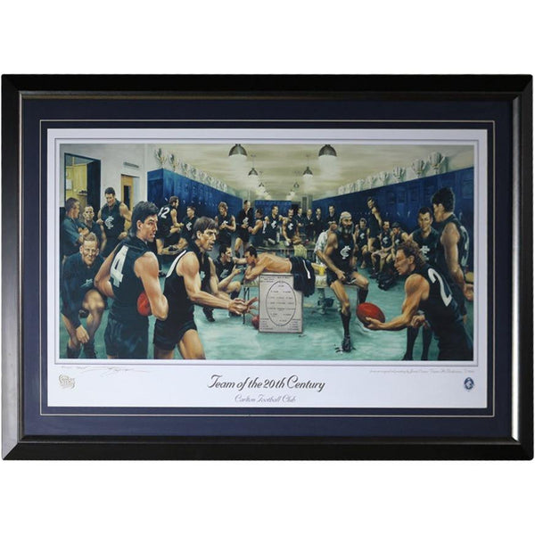Carlton Team of the Century Print Framed/Signed John Nicholls & Greg Williams