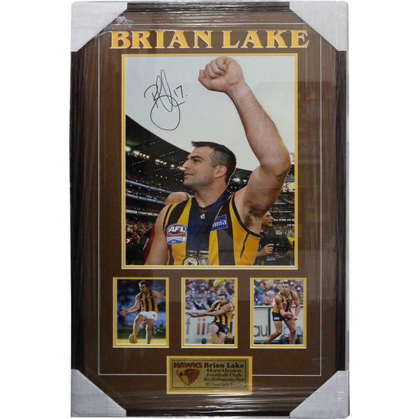 HAWTHORN- Brian Lake - Hawthorn Hawks Framed Piece with Signature