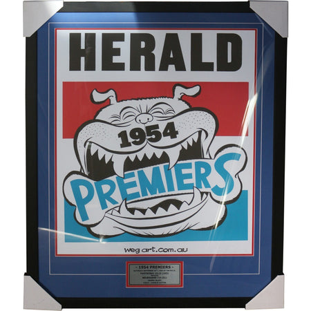 WESTERN BULLDOGS-2016 Premiers Facsimile Sportsprint Framed-"DogNation"