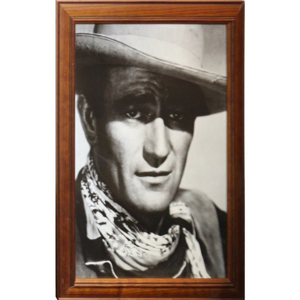 MOVIES-John Wayne - Black And White Poster Framed