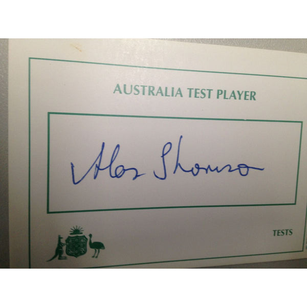 Australian Test Cricketer Card Signed - Alan Thomson