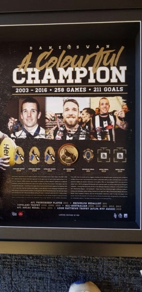 Collingwood-Dane Swan Signed Football Boot Tribute Frame