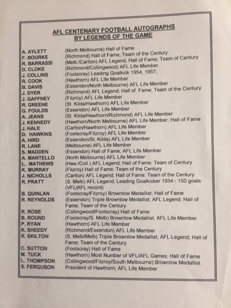 AFL-Match Football with 36 signatures
