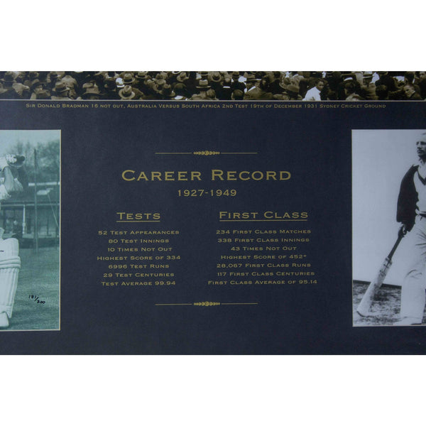 BRADMAN-Sir Donald Bradman A.C Career Record - SCG Ground 1931- Signed