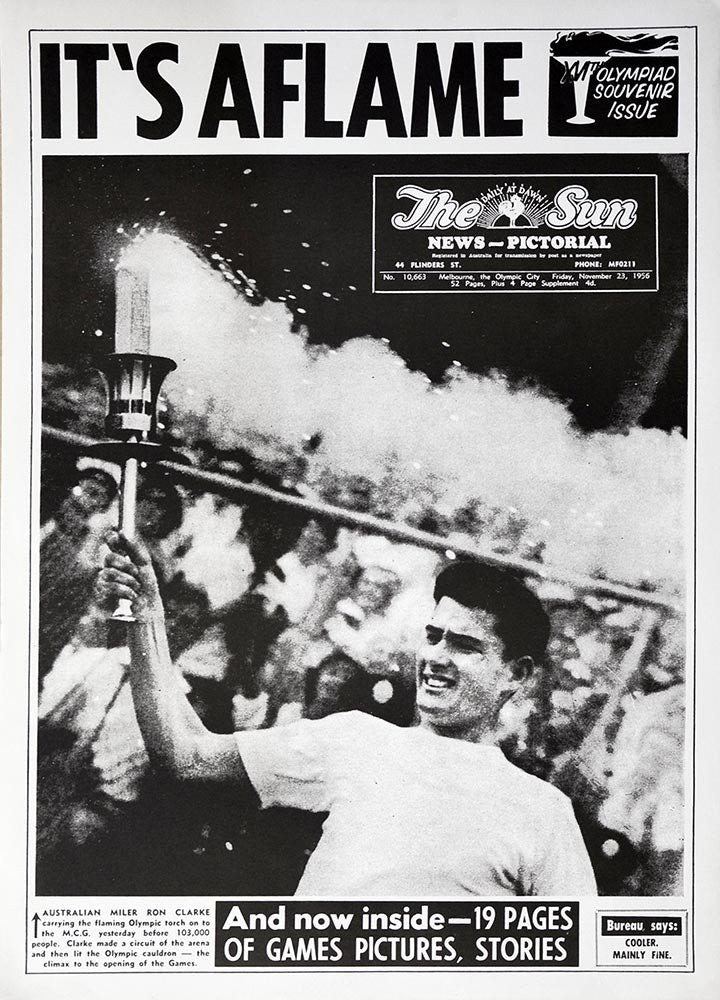 QLYMPIC-The Sun 1956 Olympic Souvenir Print