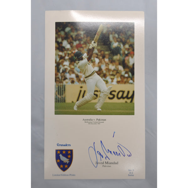 PAKISTAN-JAVED MIANDAD Pakistan Test Cricketer signed photo