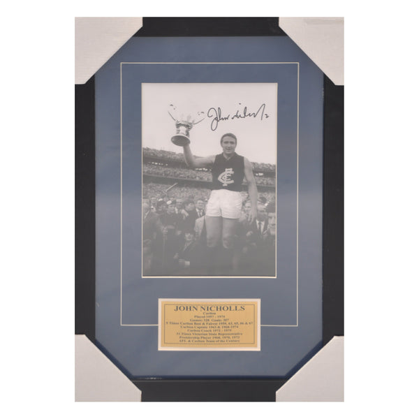 Legends of AFL/VFL John Nicholls. Signed and Framed Photo