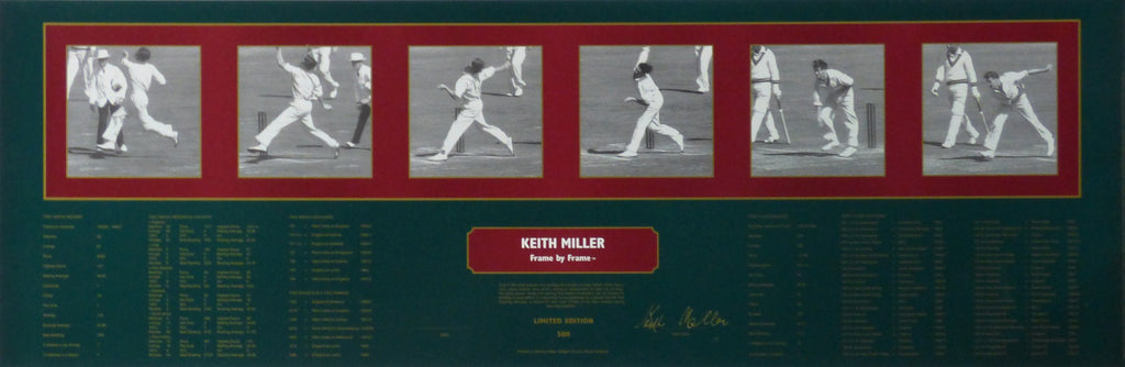 CRICKET-Keith Miller Frame By Frame Bowling Signed Print