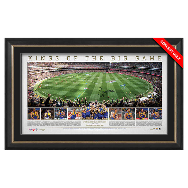 WEST COAST EAGLES SIGNED PANORAMIC ‘KINGS OF THE BIG GAME‘  SIGNED BY JOSH KENNEDY