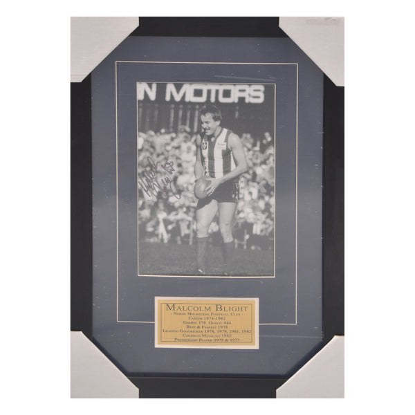 Legends of AFL/VFL Malcolm Blight. Signed and Framed Photo