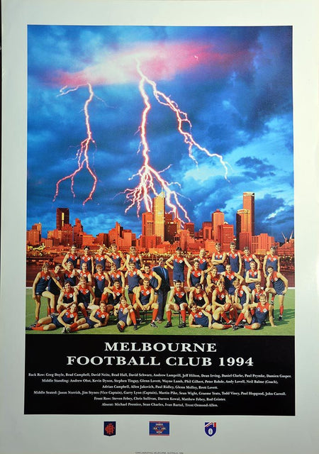 Melbourne 'Team of the red and the blue' signed poster
