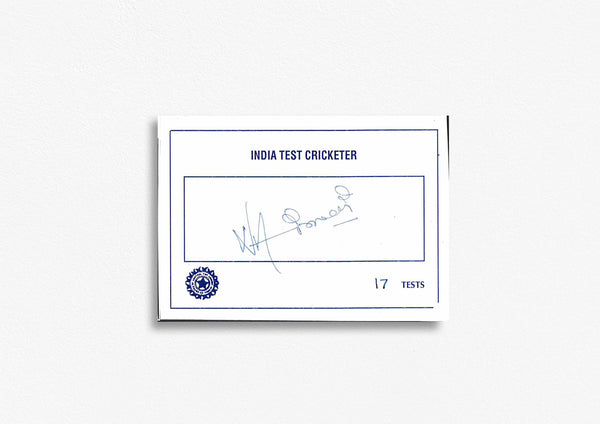 Indian Test Cricketer Card Signed - Narendra Hirwani